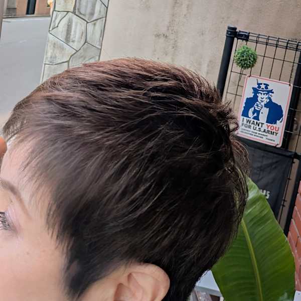 ベリーショート+アッシュブラウン