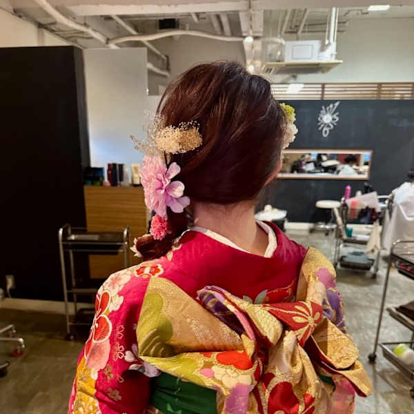 2025　成人のj日  サイド編みおろしヘアー！