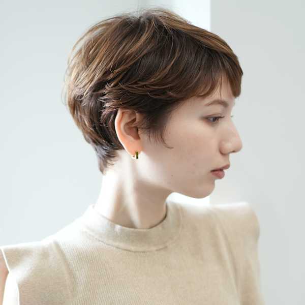 ショート・ボブ/白髪ぼかし/ハイライト/絶壁解消/