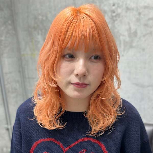 似合わせふわふわレイヤーケアハイブリーチペールオレンジカラー