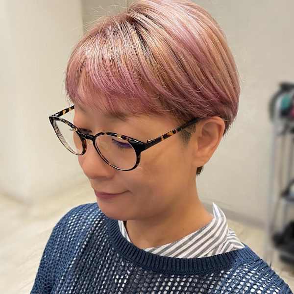 ショート×裾カラー