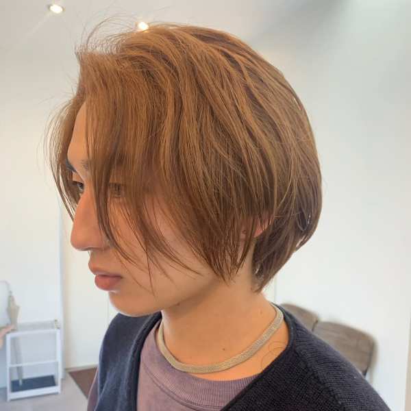 メンズダークアッシュマッシュセンターパートニュアンスパーマ|newi hau’oli 札幌駅前店