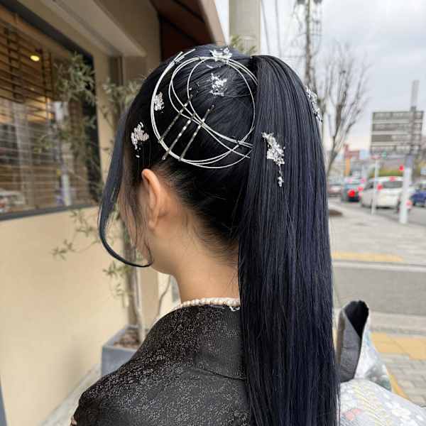 成人式 シンプルポニーアレンジ