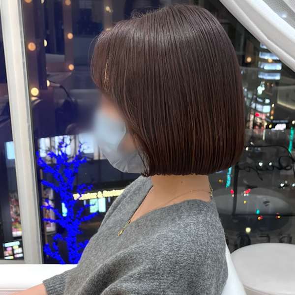 【中澤】オレンジベージュ ミニボブ