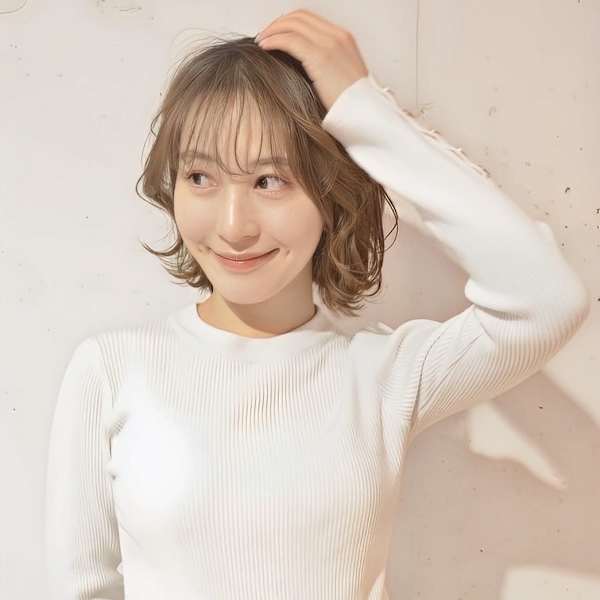 くびれレイヤーボブ/顔周りレイヤー/ニュートラルカラー|【全席半個室サロン】Natural 札幌店