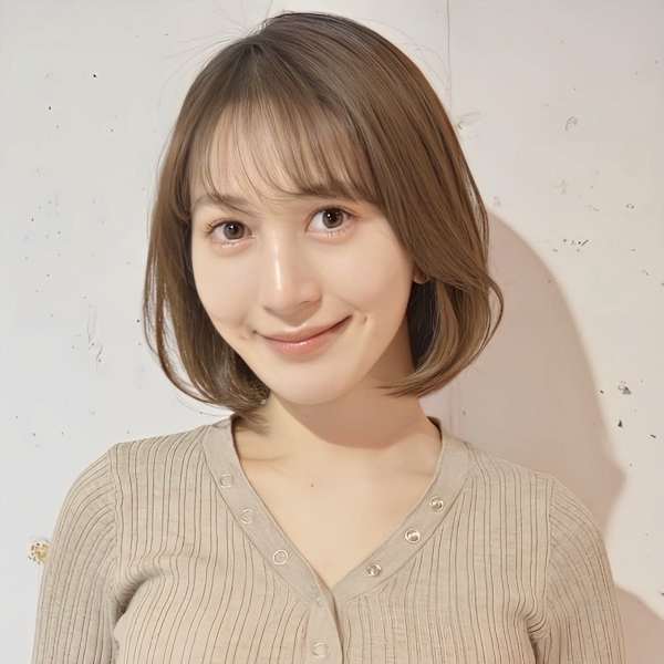 ナチュラルベージュ/顎ラインボブ/シースルーバング/髪質改善|【全席半個室サロン】Natural 札幌店