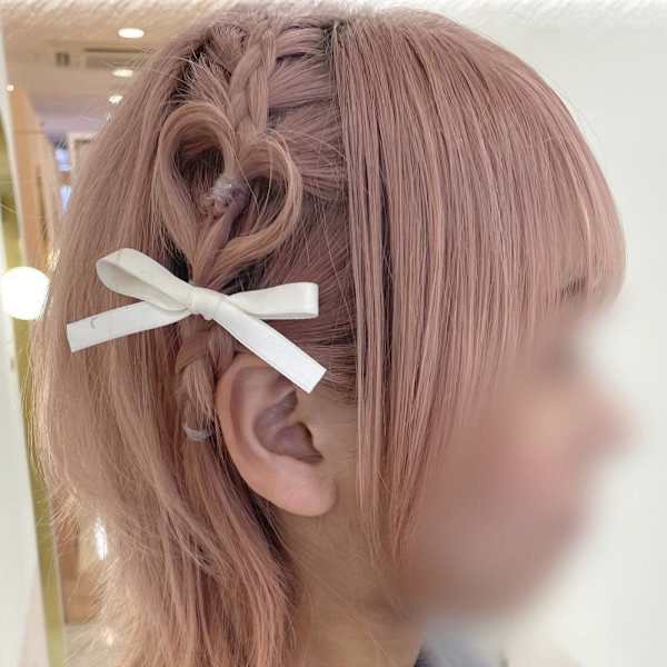 短めさんでも！ハート編み込み♪_ユウ