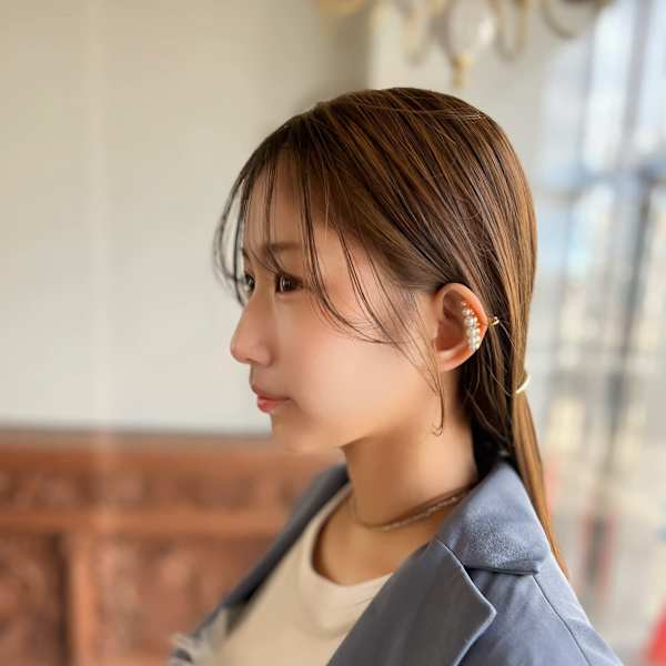 顔まわりがかわいいシンプルアレンジ