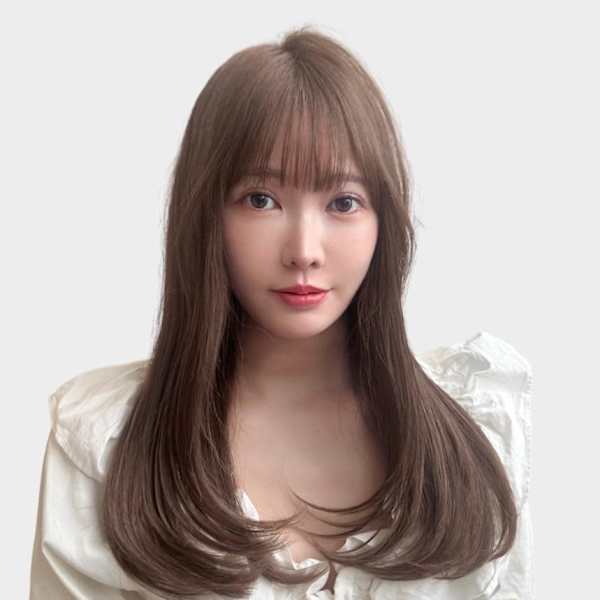 髪質改善 縮毛矯正 レイヤー 顔周りカット アッシュ 銀座