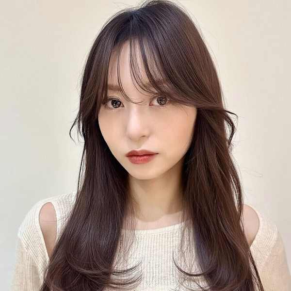 ロングレイヤー内巻きレイヤー似合わせカット小顔スタイル