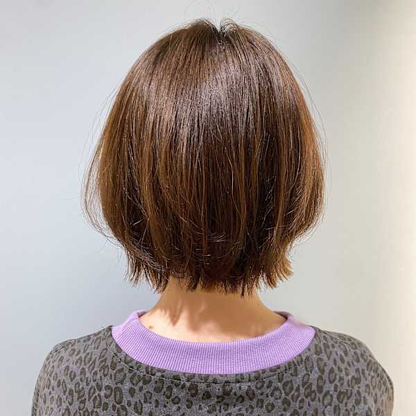 赤羽駅近美容室シェノン2025年大人気くびれボブルフベージュ