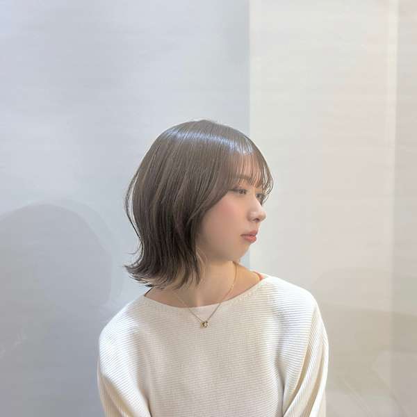 センター南／インナーカラー外ハネミディアムボブ10代20代3|CLOUD HAIR