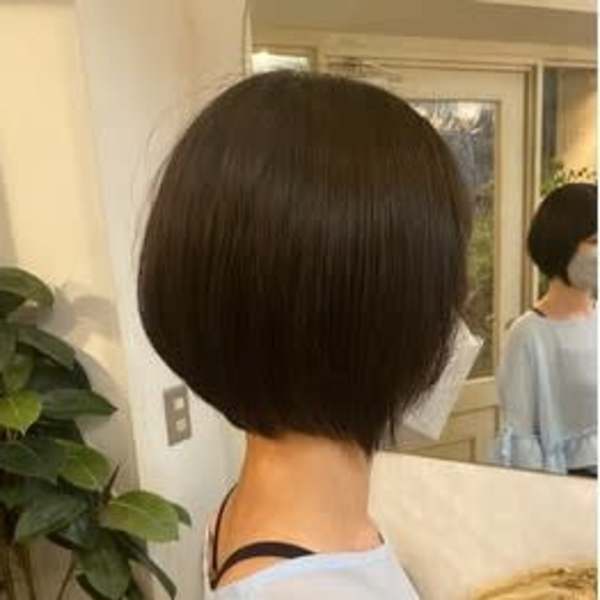 平行ボブひし形ショート髪質改善コスメストレート