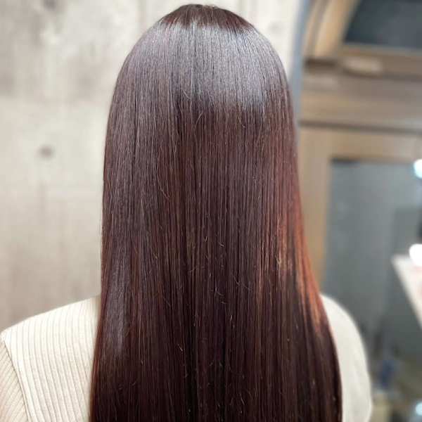 マロンベージュ　ストレートヘア　髪質改善　艶髪カラー|ROCA by teatro hair salon
