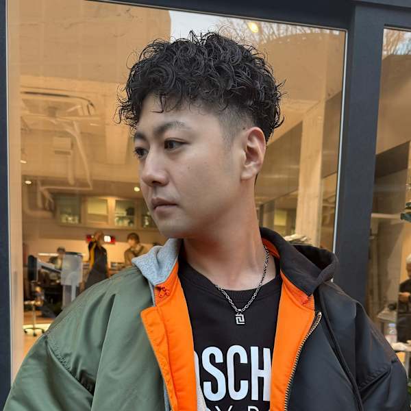 【 メンズ刈り上げショート × スパイラルパーマ 】