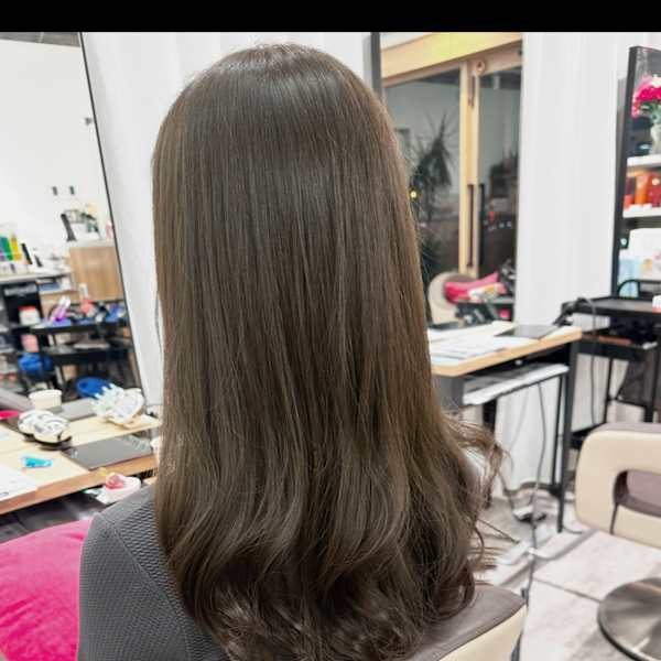 セミロング☆透け感マリーングレイジュカラー★