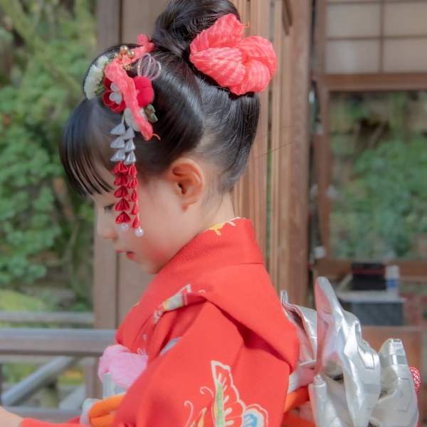 七五三 日本髪ヘアセット キッズヘアアレンジ 着物