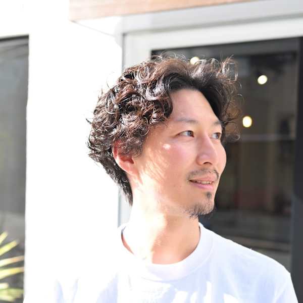 【メンズパーマ】爽やかセンターパート