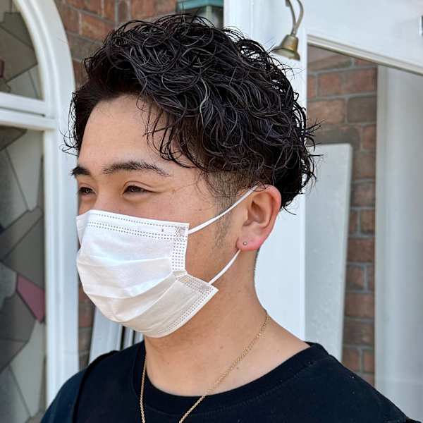 フェード×無造作スパイラルパーマ