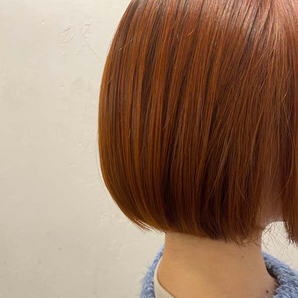 オレンジブラウン×コンパクトボブ|veretta. 寝屋川店