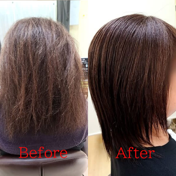 以前の薬剤ダメージで矯正を控えていたお客様|PourVous Hair Design