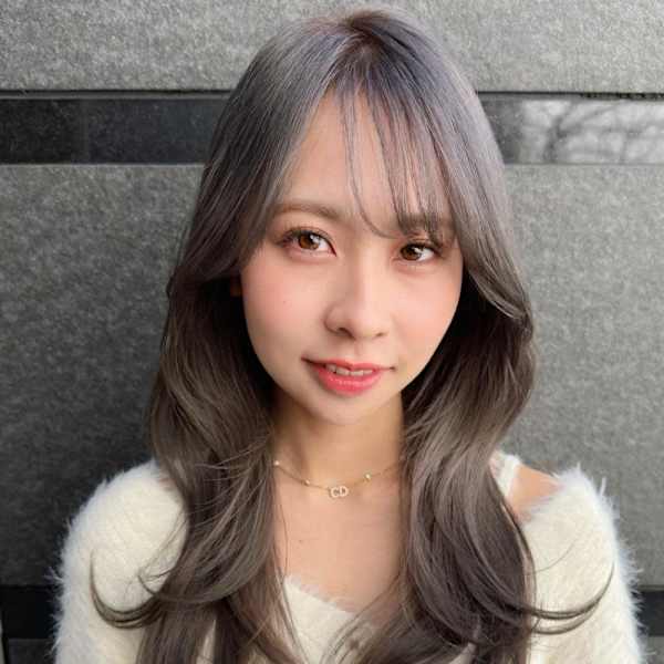 韓国風巻き_ラベンダーミルクティー_姫カットレイヤー