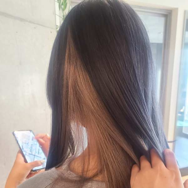 インナーカラー×ベージュ