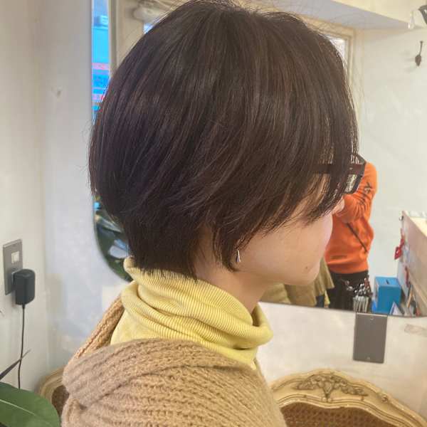 耳かけシンプルショート伸ばしかけ前髪も美シルエットに下北沢