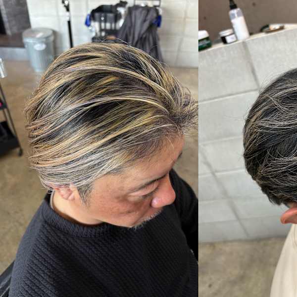 メンズ白髪ぼかしハイライト