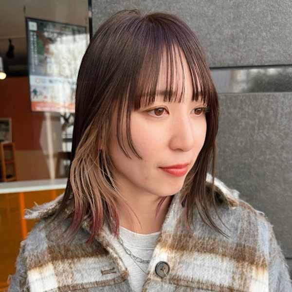 インナーカラー_エンドカラー_エンドカラーボルドー