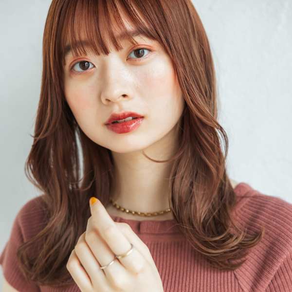 オレンジベージュMIXカール