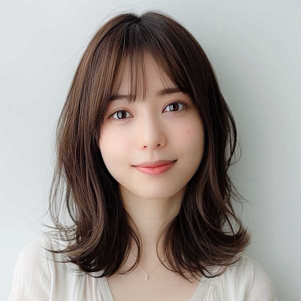 軽やかで動きのあるセミロングレイヤースタイル