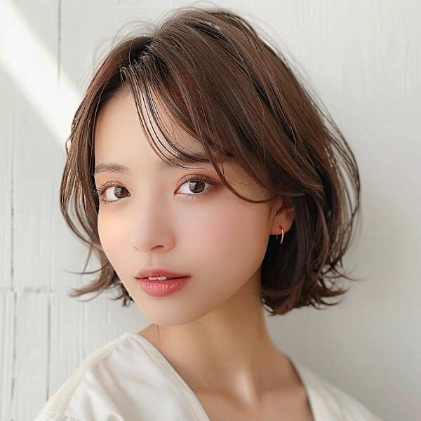 軽やかな動きが魅力のふんわりショートボブ