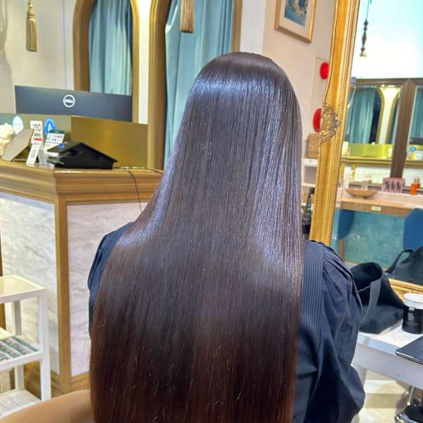 イメチェン外ハネボブ美髪ワイドバングレイヤー髪質改善縮毛矯正|Lond avenir 北千住