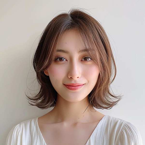 大人のこなれ感あふれる外ハネミディアムボブ|ano たまプラーザ