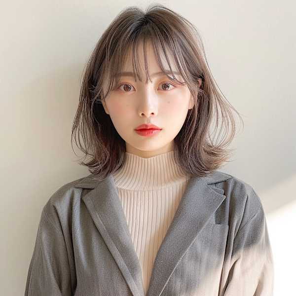 ナチュラル感あふれる柔らかミディアムレイヤー
