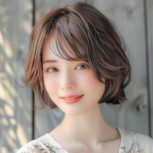 柔らかく華やぐナチュラルボブ|ano たまプラーザ