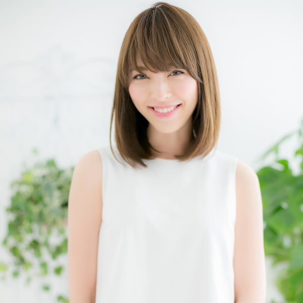 ワイドバング×ストレートロブヘア