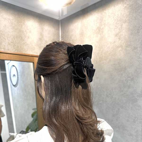 ★ガーリー参列ヘアアレンジ/リボンハーフアップ