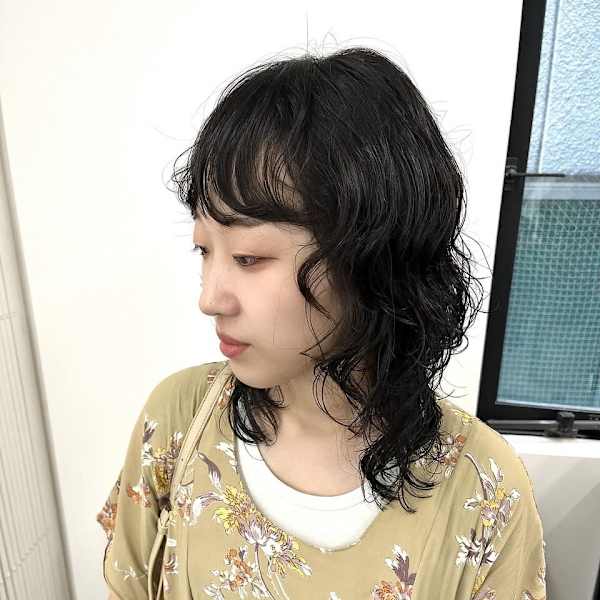 ウルフパーマ×黒髪