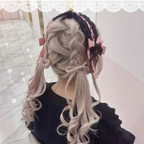 編み込み紐リボンツインテール*まゆ