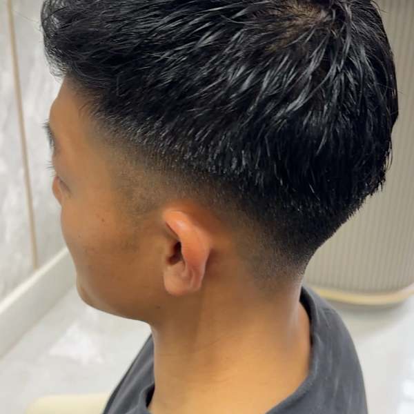 【メンズ】刈り上げ/ツーブロック/アップバング/短髪黒髪|髪質改善/縮毛矯正専門店Hailey