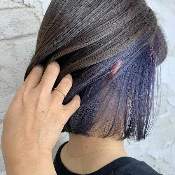 インナーカラー、ブルーバイオレット、池袋20代30代40代