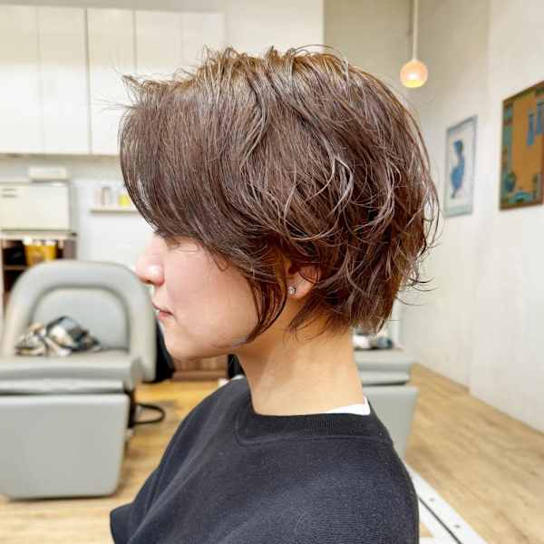 イメチェンショートパーマ