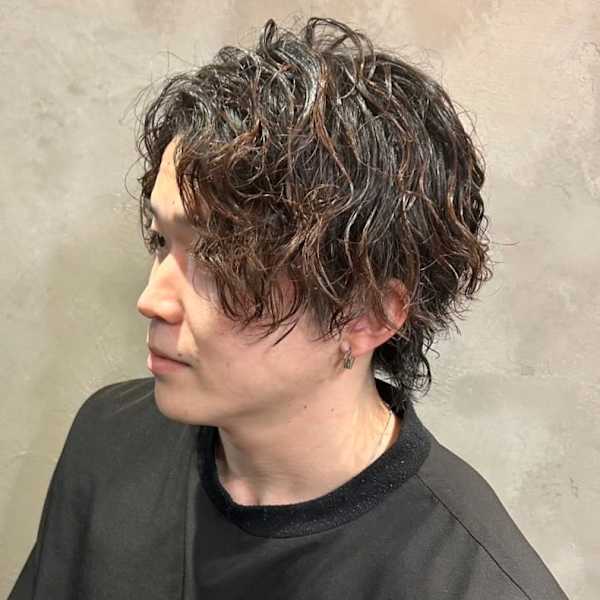 ミディアム ニュアンスパーマ ウルフカット