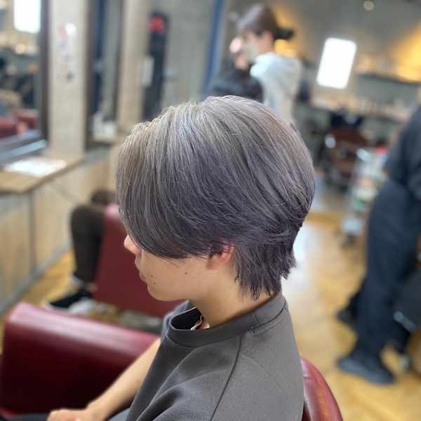 センターパート/シルバー/ハイトーン