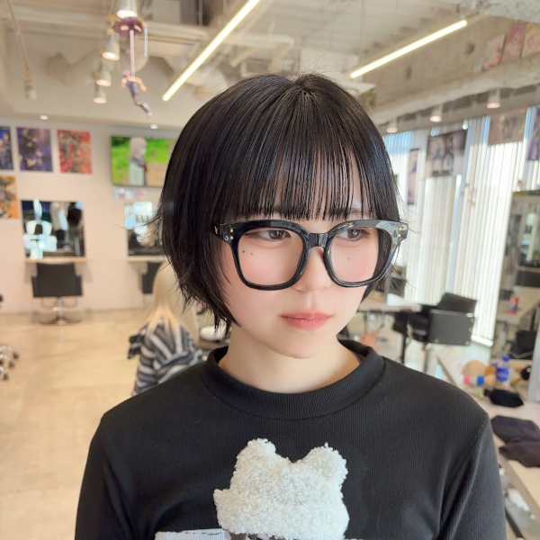 ボブ　丸みショート　髪質改善トリートメント　ダークカラー