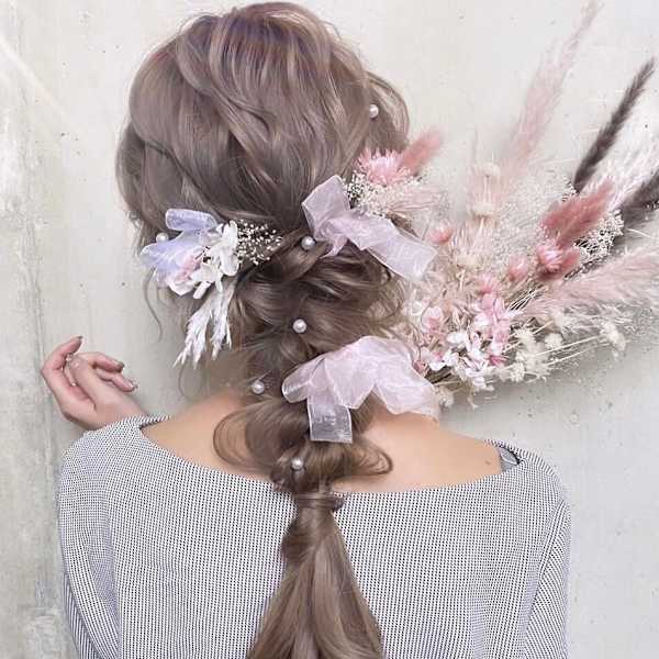 編み下ろしアレンジ|set salon lien 八幡筋店