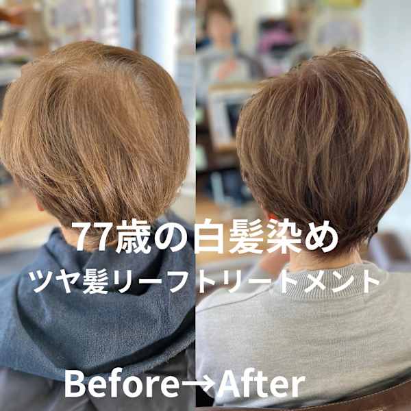 白髪染め、ツヤ髪リーフトリートメント