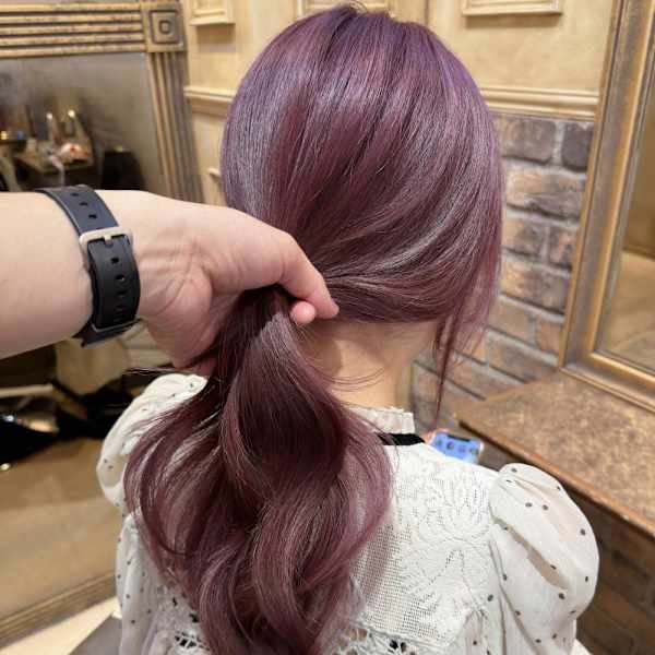 チェリーレッド_ワインレッド_ 韓国風巻き